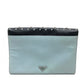 PRADA VR074C Saffiano Bejeweled and Studded Leather Flap Clutch Bag in Black