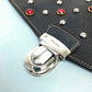 PRADA VR074C Saffiano Bejeweled and Studded Leather Flap Clutch Bag in Black