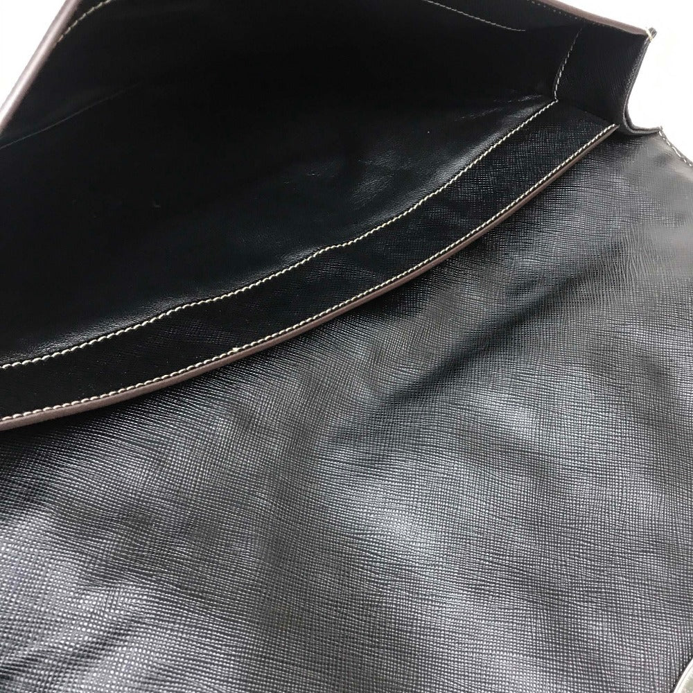 PRADA VR074C Saffiano Bejeweled and Studded Leather Flap Clutch Bag in Black