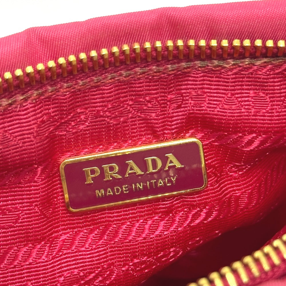 PRADA 1N1422 Logo Ribbon Accessory with Strap Multi Pouch Storage Pouch Accessory Pouch Cosmetic Pouch Nylon Women's Pink