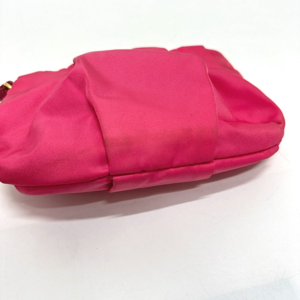 PRADA 1N1422 Logo Ribbon Accessory with Strap Multi Pouch Storage Pouch Accessory Pouch Cosmetic Pouch Nylon Women's Pink