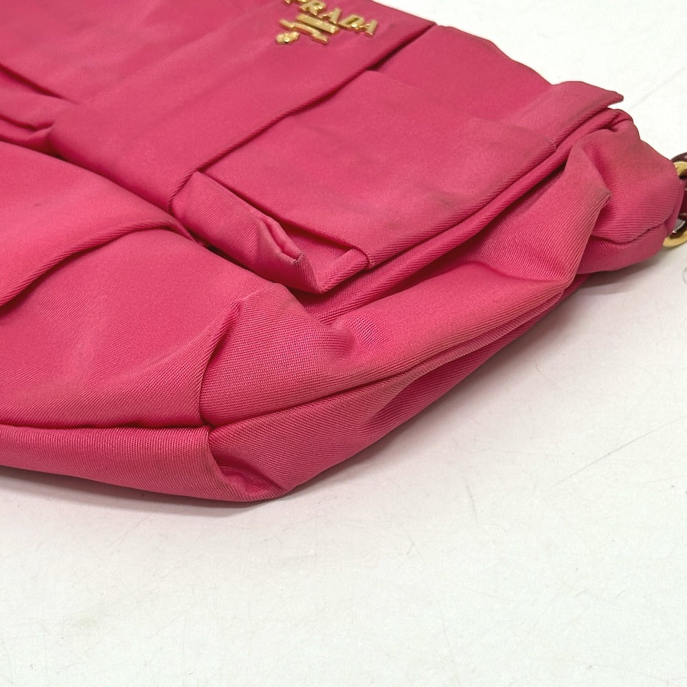 PRADA 1N1422 Logo Ribbon Accessory with Strap Multi Pouch Storage Pouch Accessory Pouch Cosmetic Pouch Nylon Women's Pink