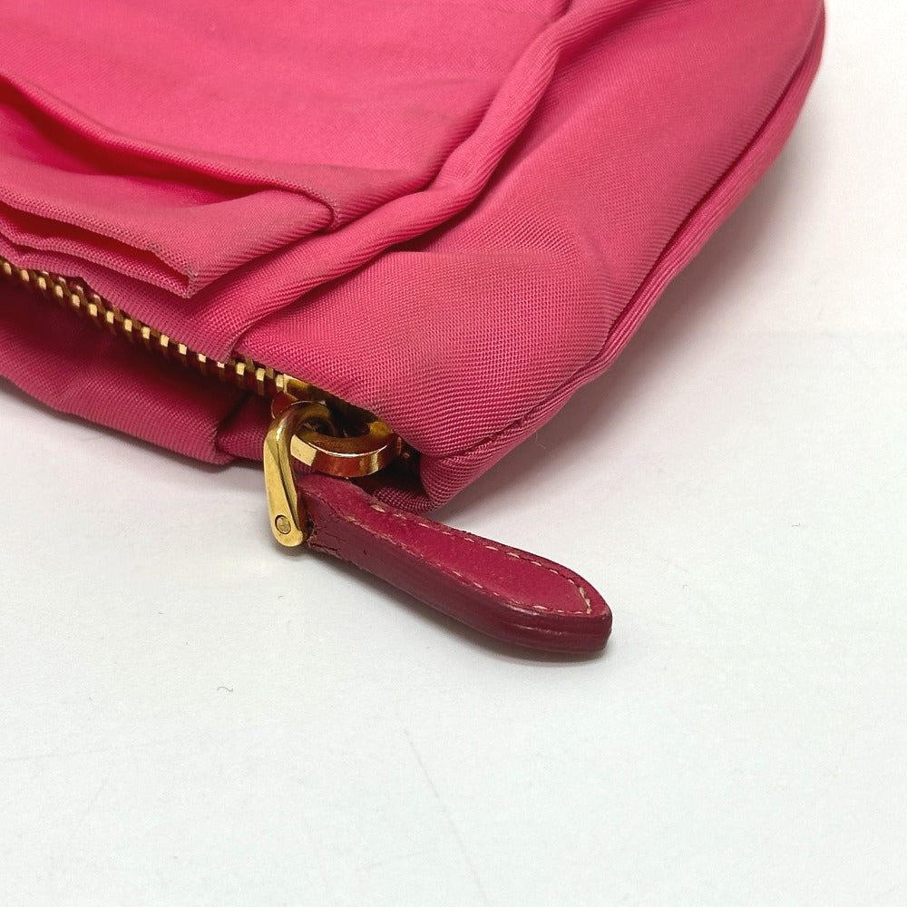 PRADA 1N1422 Logo Ribbon Accessory with Strap Multi Pouch Storage Pouch Accessory Pouch Cosmetic Pouch Nylon Women's Pink