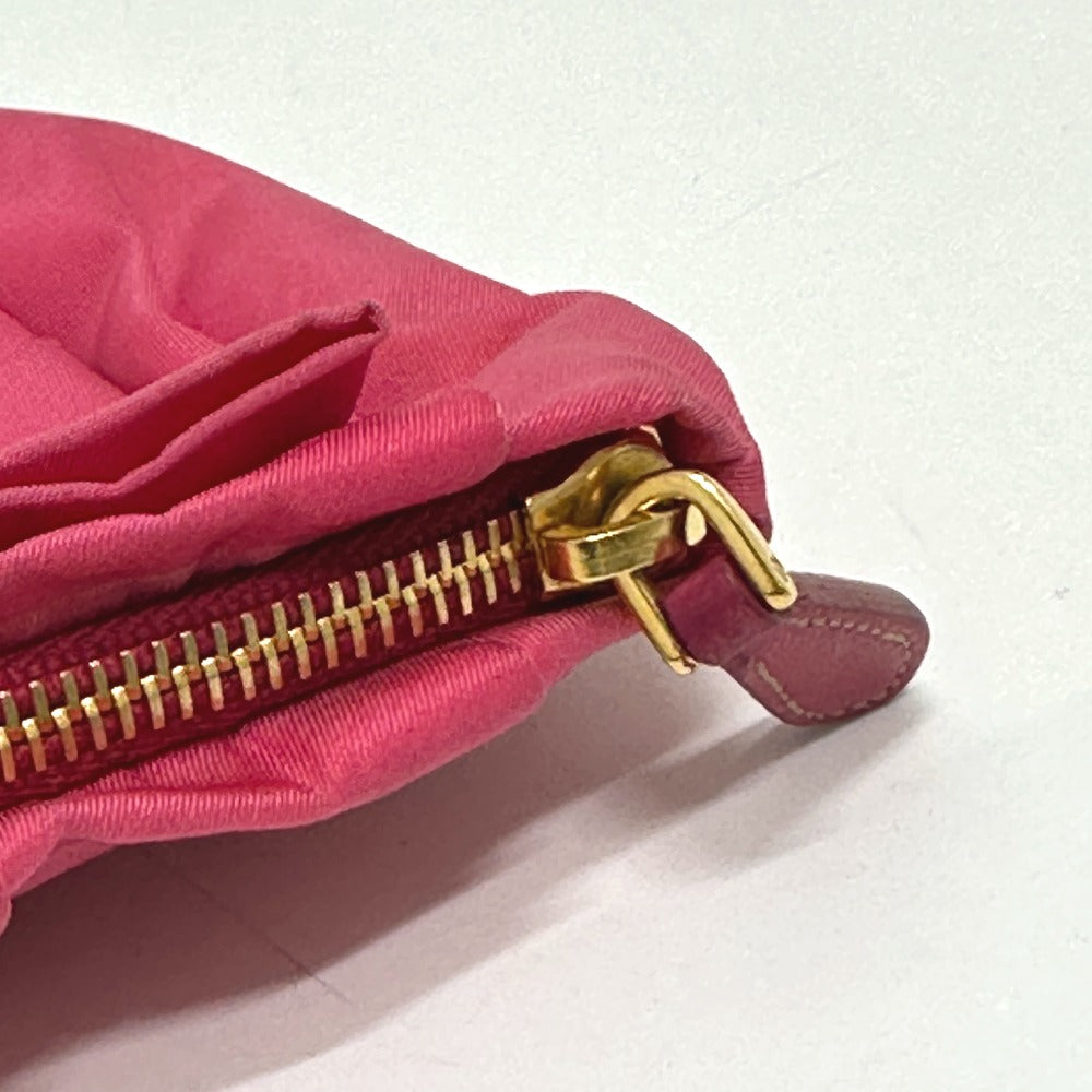 PRADA 1N1422 Logo Ribbon Accessory with Strap Multi Pouch Storage Pouch Accessory Pouch Cosmetic Pouch Nylon Women's Pink