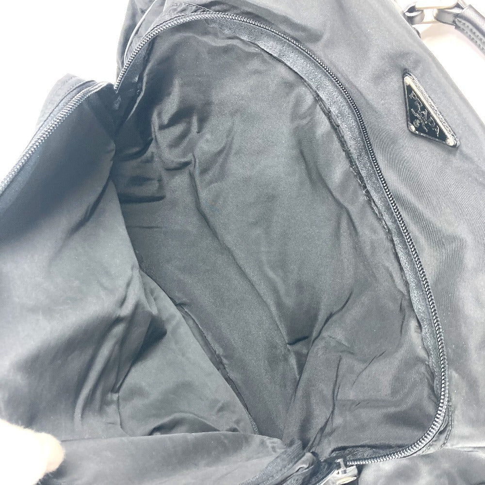 PRADA トライアングルロゴ 三角ロゴ プレート 2WAYバッグ ショルダーバッグ ハンドバッグ 旅行バッグ トラベルバッグ ボストンバッグ ナイロン ユニセックス ブラック - brandshop-reference