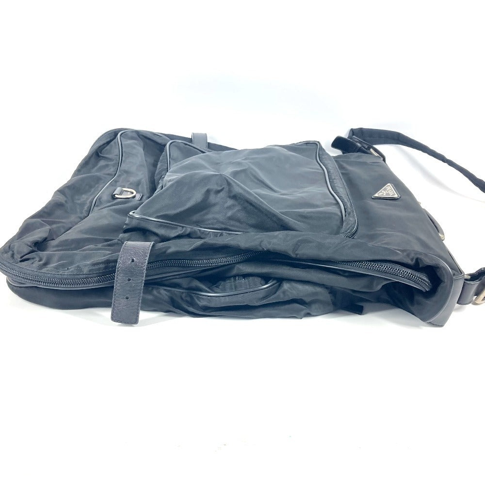 PRADA トライアングルロゴ 三角ロゴ プレート 2WAYバッグ ショルダーバッグ ハンドバッグ 旅行バッグ トラベルバッグ ボストンバッグ ナイロン ユニセックス ブラック - brandshop-reference