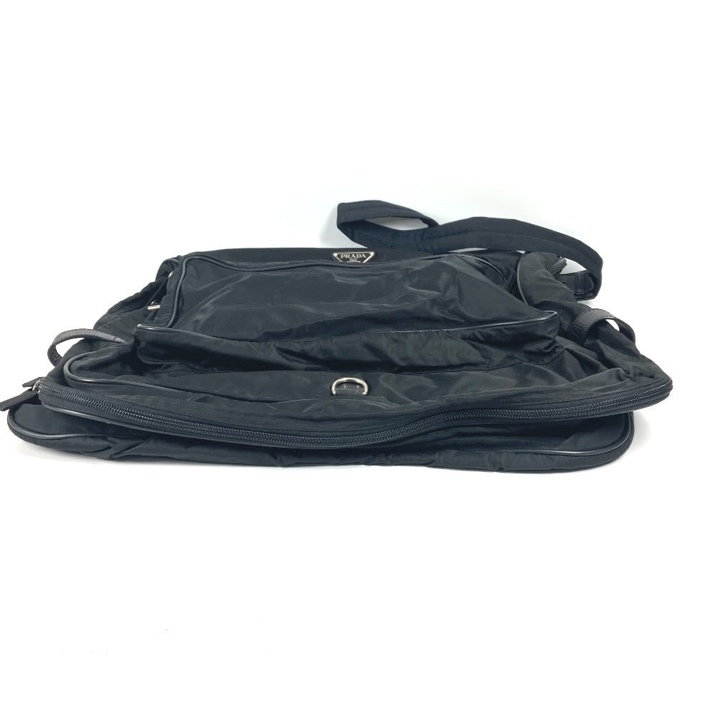 PRADA トライアングルロゴ 三角ロゴ プレート 2WAYバッグ ショルダーバッグ ハンドバッグ 旅行バッグ トラベルバッグ ボストンバッグ ナイロン ユニセックス ブラック - brandshop-reference