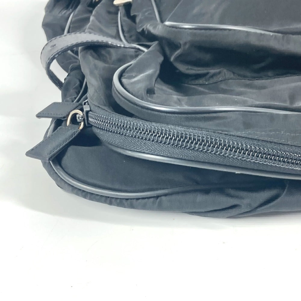 PRADA トライアングルロゴ 三角ロゴ プレート 2WAYバッグ ショルダーバッグ ハンドバッグ 旅行バッグ トラベルバッグ ボストンバッグ ナイロン ユニセックス ブラック - brandshop-reference