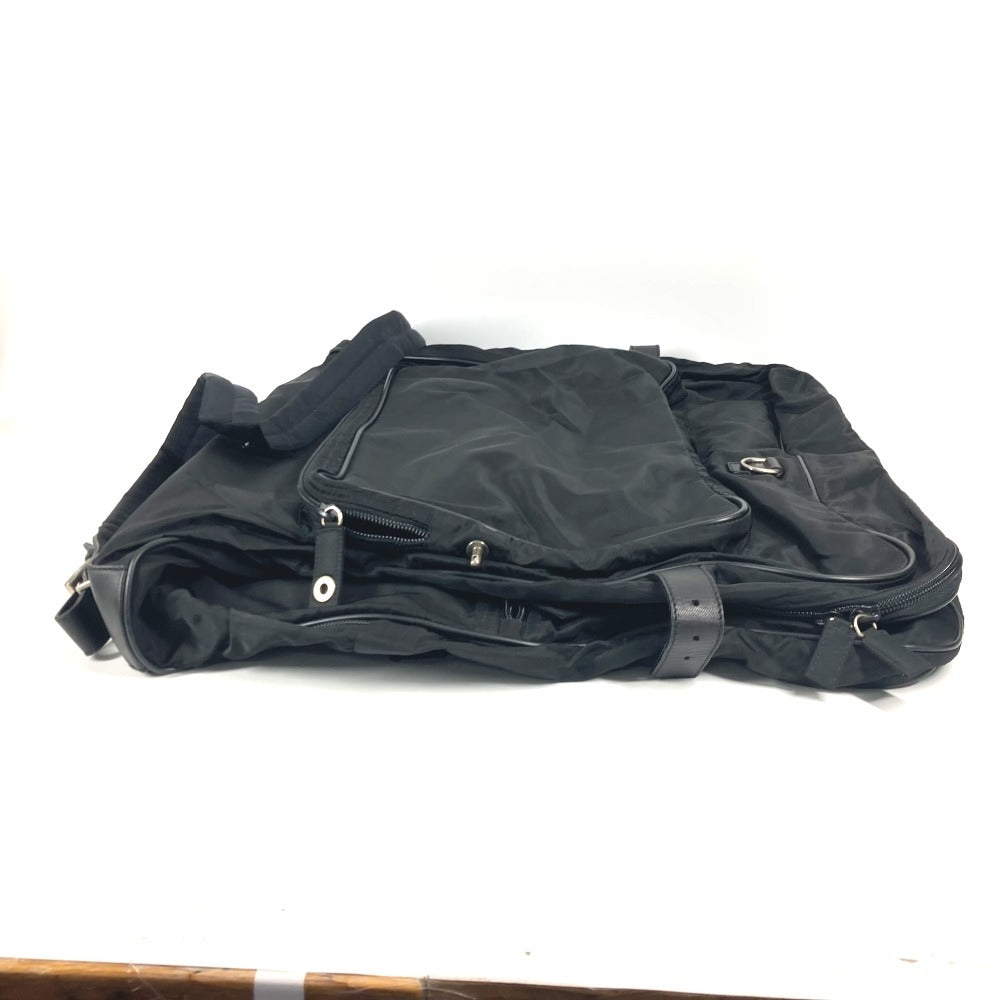 PRADA トライアングルロゴ 三角ロゴ プレート 2WAYバッグ ショルダーバッグ ハンドバッグ 旅行バッグ トラベルバッグ ボストンバッグ ナイロン ユニセックス ブラック - brandshop-reference