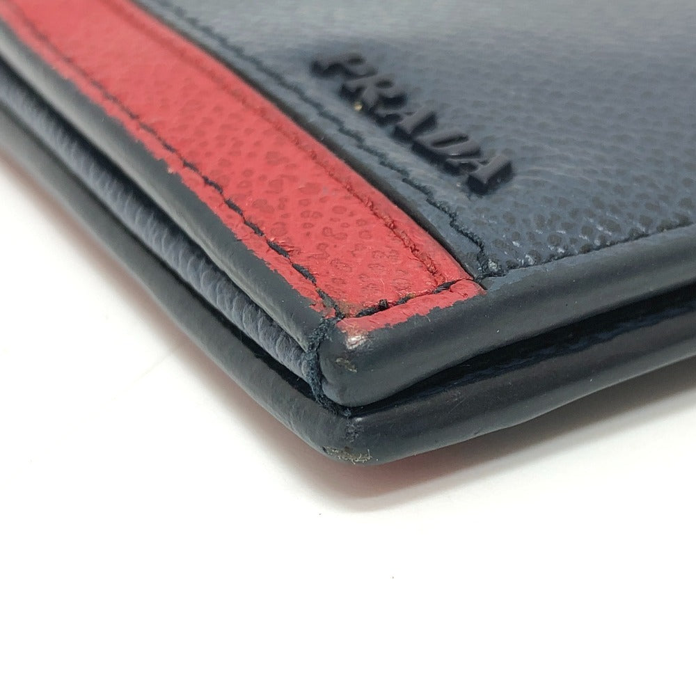 PRADA 2MV015 ロングウォレット ヴィッテロマイクログレ ロングウォレット 2つ折り 長財布 レザー レディース ブルー - brandshop-reference