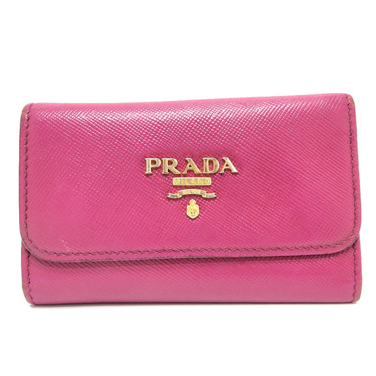 PRADA 1PG222 ロゴ 6連 キーケース 鍵入れ キーケース サフィアーノレザー レディース