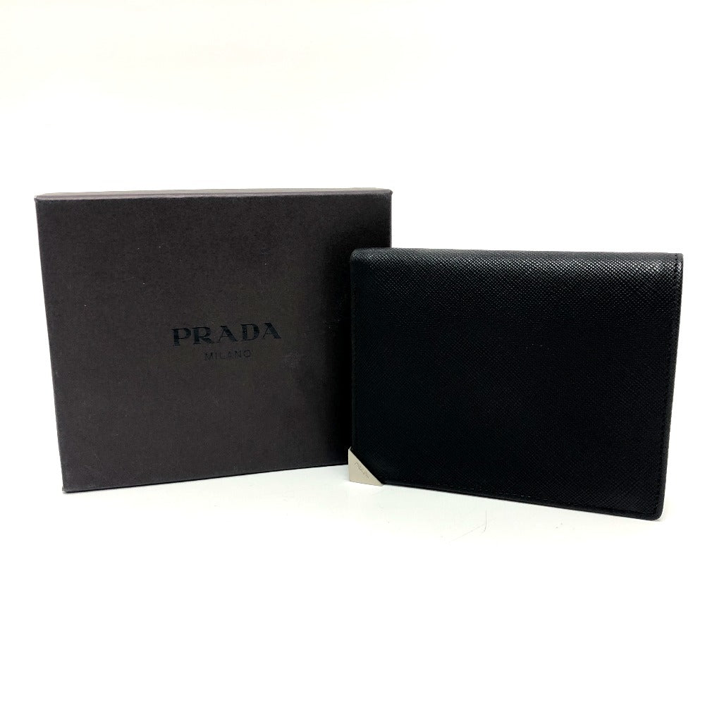 PRADA 三角プレート  財布 ウォレット コンパクトウォレット お札入れ 2つ折り財布 サフィアーノレザー レディース