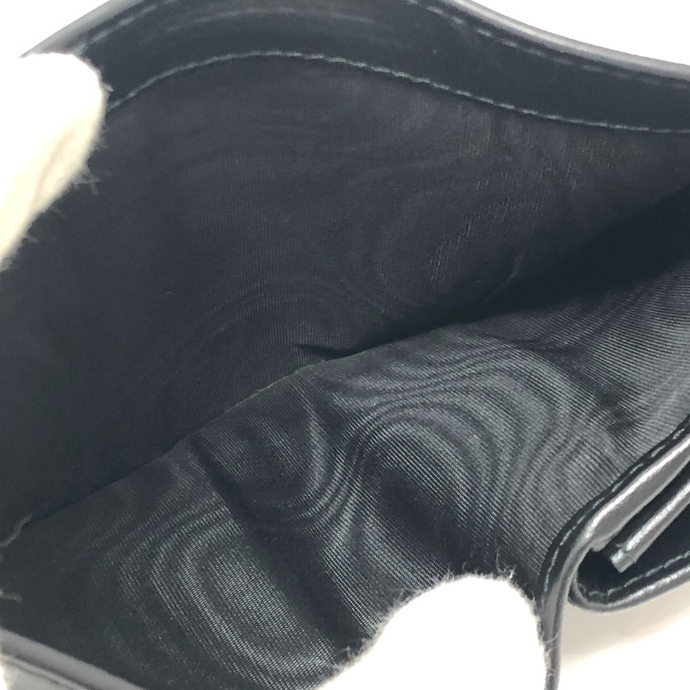 PRADA 1MV204 トライアングルプレート 財布 ミニウォレット コンパクト財布 ゴールド金具 2つ折り財布 レザー ユニセックス ブラック