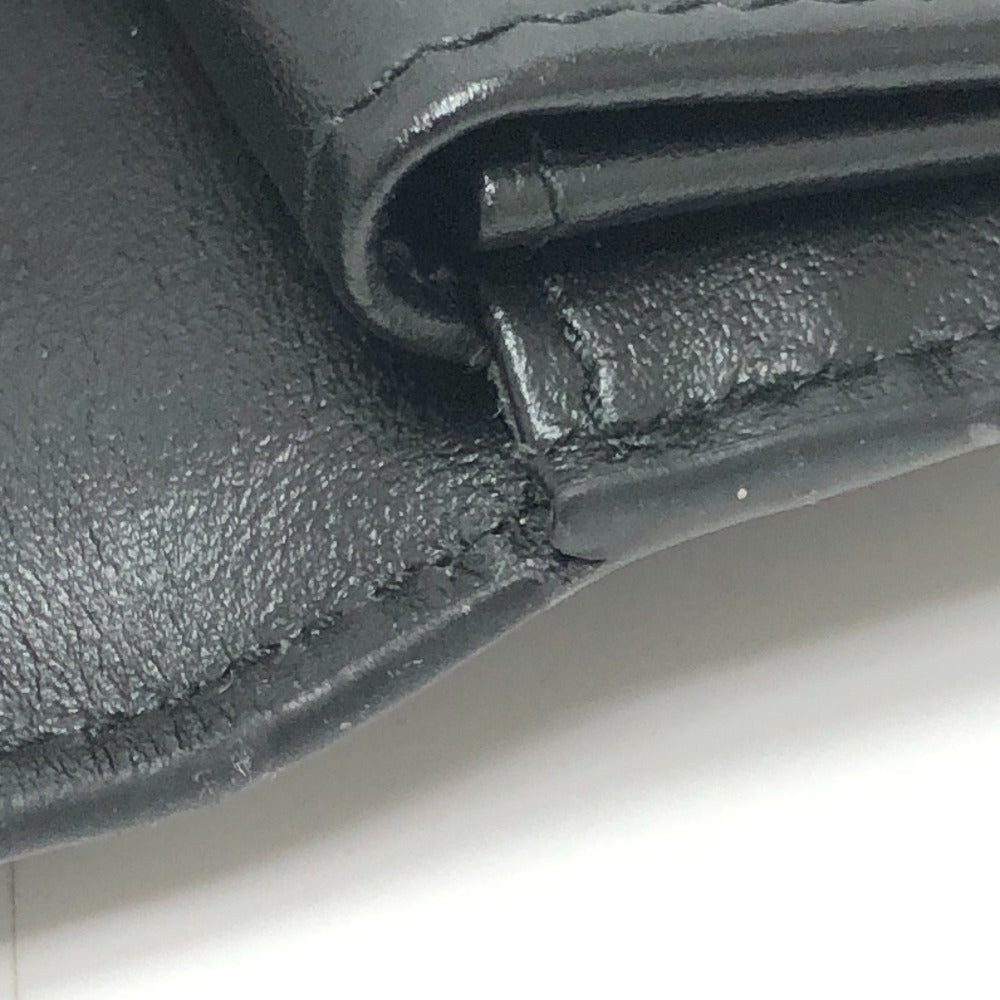 PRADA 1MV204 トライアングルプレート 財布 ミニウォレット コンパクト財布 ゴールド金具 2つ折り財布 レザー ユニセックス ブラック