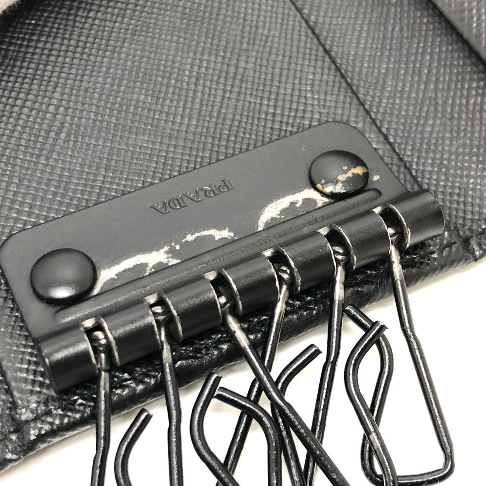PRADA カモフラージュ 迷彩 6連 鍵入れ ロング キーケース ナイロン レディース ブラック