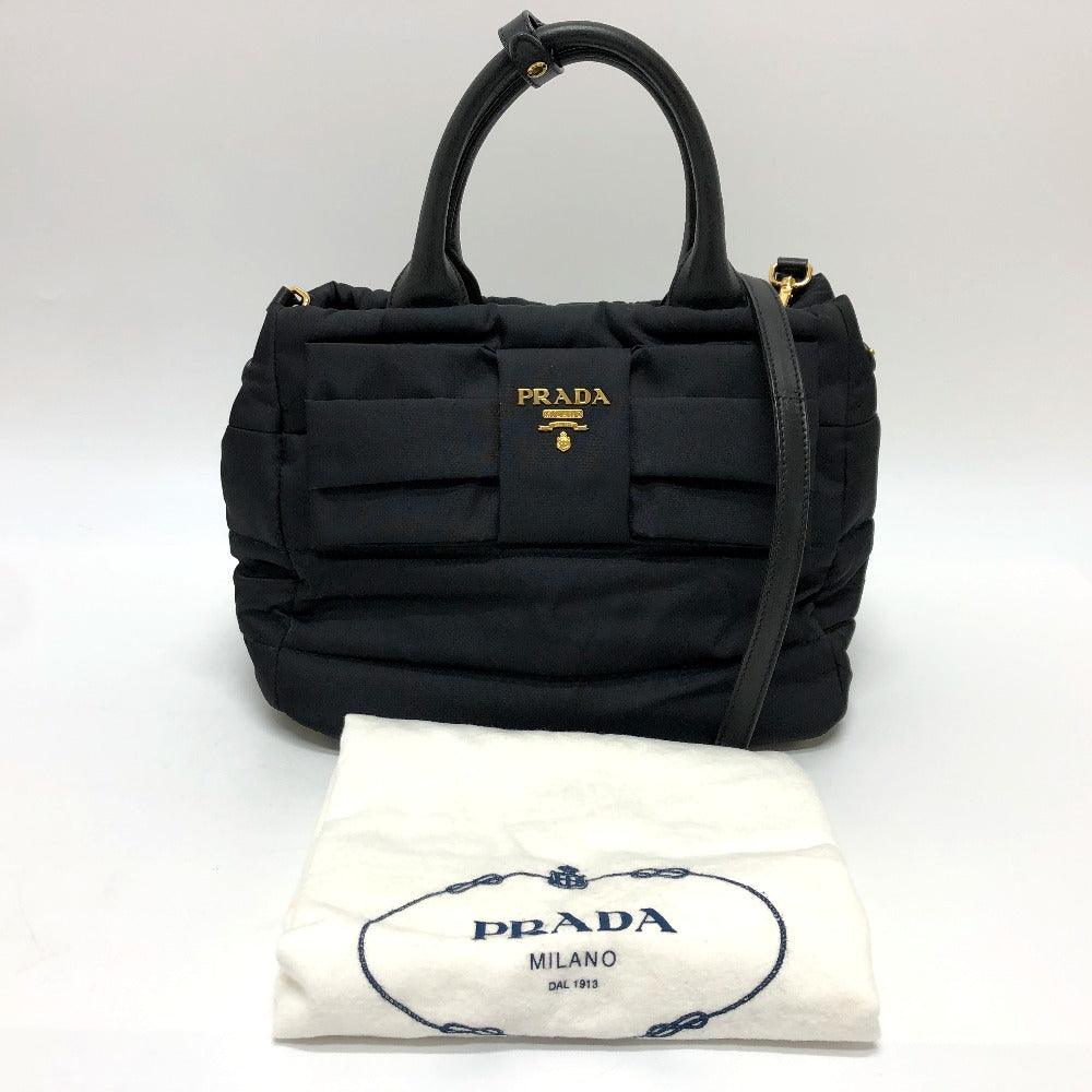 PRADA 1BG005 テスートボンバー リボン 2WAY 肩掛け 斜め掛け ショルダーバッグ ハンドバッグ ナイロン レディース