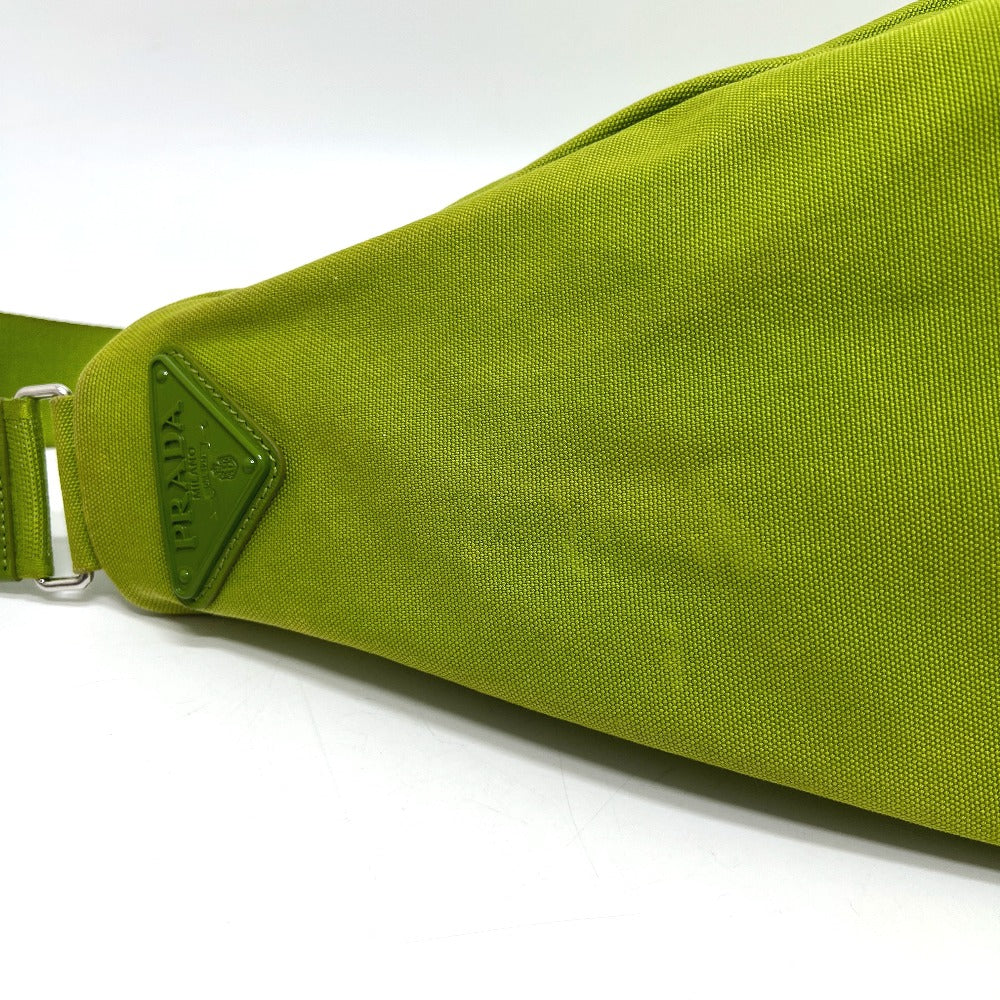 PRADA 2VY007 エンボスロゴトライアングル カバン バッグ ショルダー 斜め掛け ショルダーバッグ キャンバス レディース グリーン