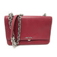 PRADA 1BD009 Logo Chain Bag Crossbody Shoulder Bag Leather Women's Red