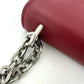 PRADA 1BD009 Logo Chain Bag Crossbody Shoulder Bag Leather Women's Red