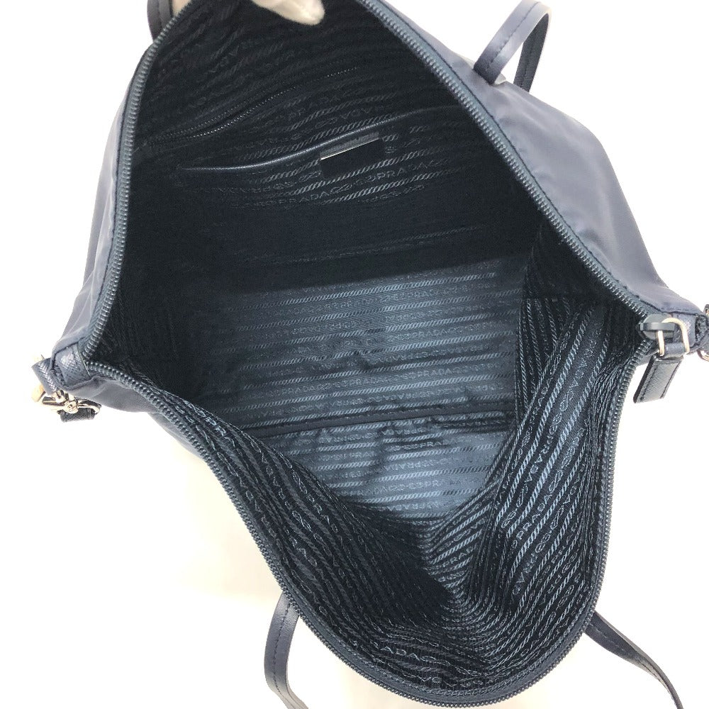 PRADA 1BG189 Triangle Logo Tote Bag/Crossbody Bag/2-Way Shoulder Bag Nylon Unisex Navy