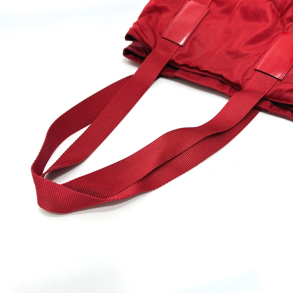 PRADA トライアングルプレート カバン バッグ ハンドバッグ トートバッグ ナイロン レディース レッド