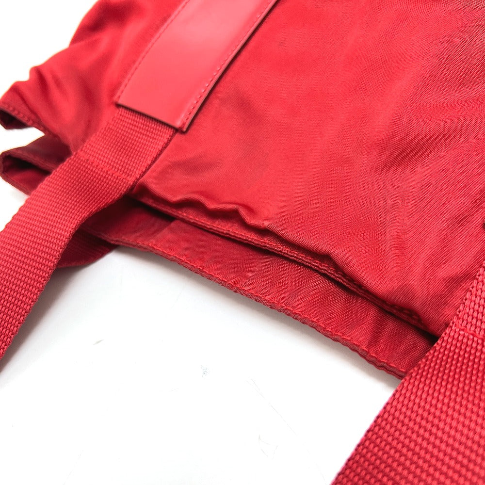 PRADA トライアングルプレート カバン バッグ ハンドバッグ トートバッグ ナイロン レディース レッド