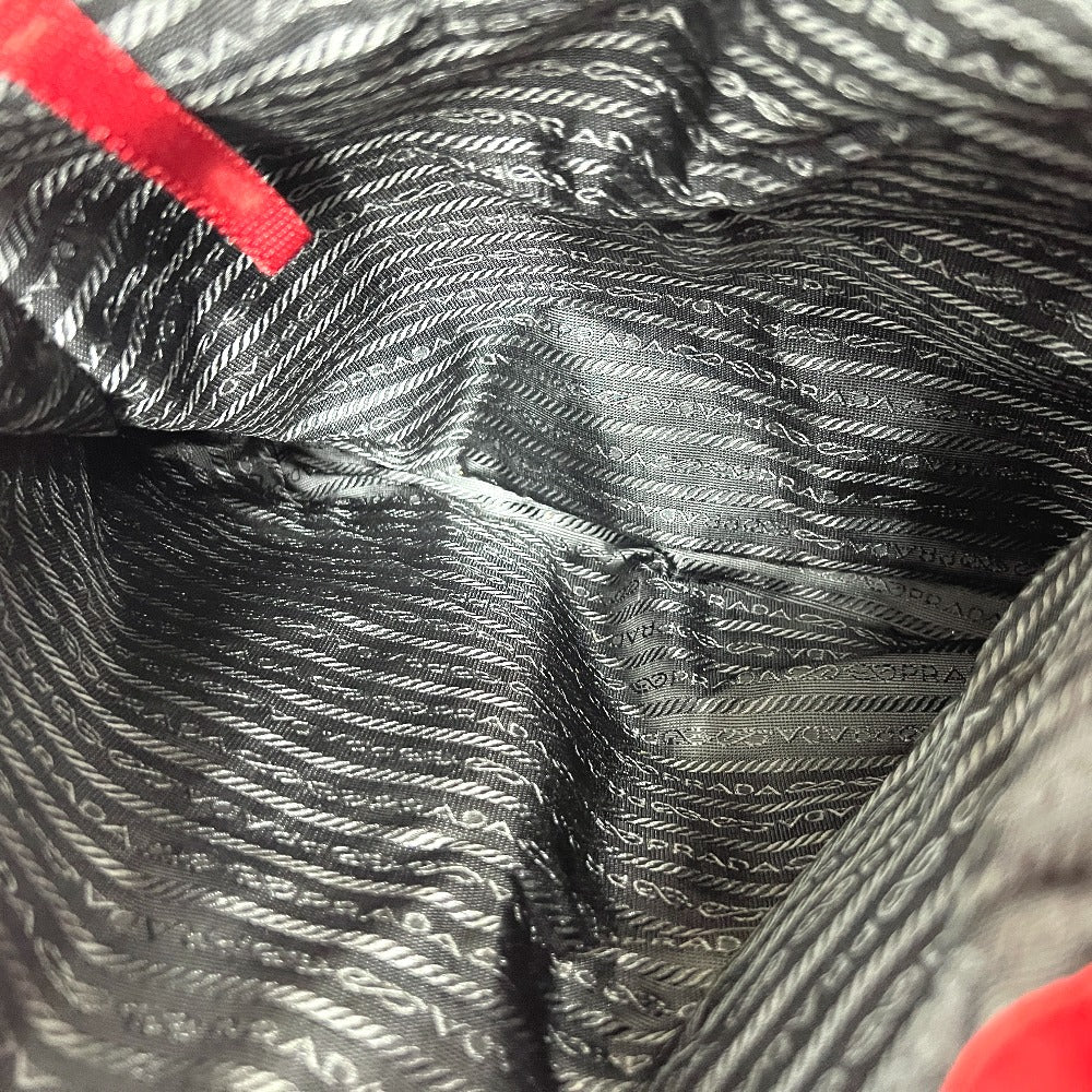 PRADA トライアングルプレート カバン バッグ ハンドバッグ トートバッグ ナイロン レディース レッド