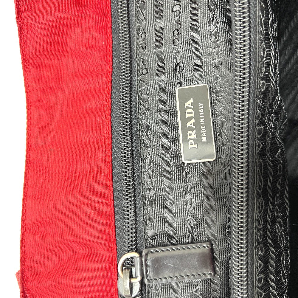 PRADA トライアングルプレート カバン バッグ ハンドバッグ トートバッグ ナイロン レディース レッド