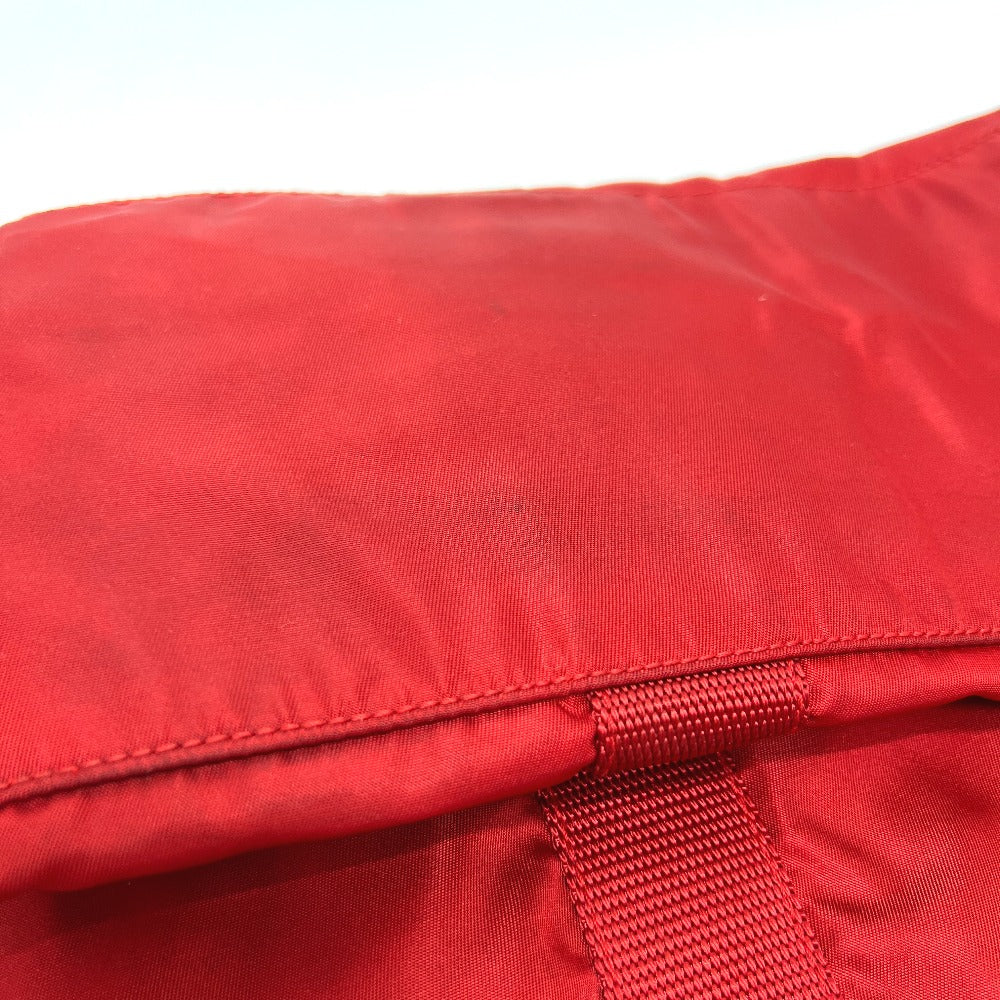 PRADA トライアングルプレート カバン バッグ ハンドバッグ トートバッグ ナイロン レディース レッド