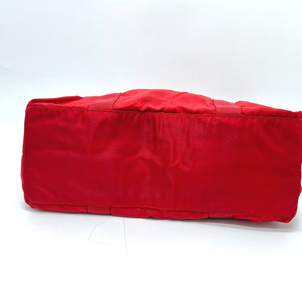 PRADA トライアングルプレート カバン バッグ ハンドバッグ トートバッグ ナイロン レディース レッド