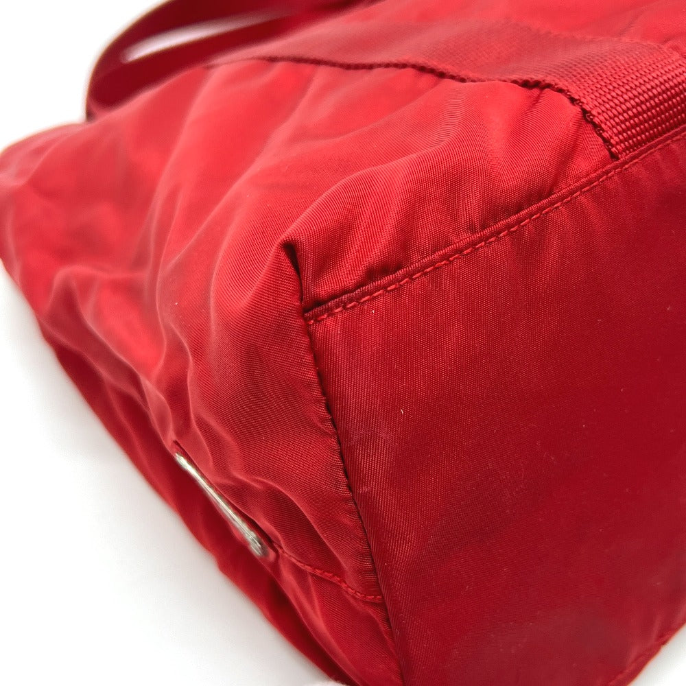 PRADA トライアングルプレート カバン バッグ ハンドバッグ トートバッグ ナイロン レディース レッド