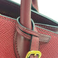 PRADA 1BA156 logo monochrome 2-Way Shoulder Bag with Mirror and Charm Pouch Hand Bag Safiano leather wine-red Used