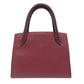 PRADA 1BA156 logo monochrome 2-Way Shoulder Bag with Mirror and Charm Pouch Hand Bag Safiano leather wine-red Used
