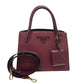 PRADA 1BA156 logo monochrome 2-Way Shoulder Bag with Mirror and Charm Pouch Hand Bag Safiano leather wine-red Used