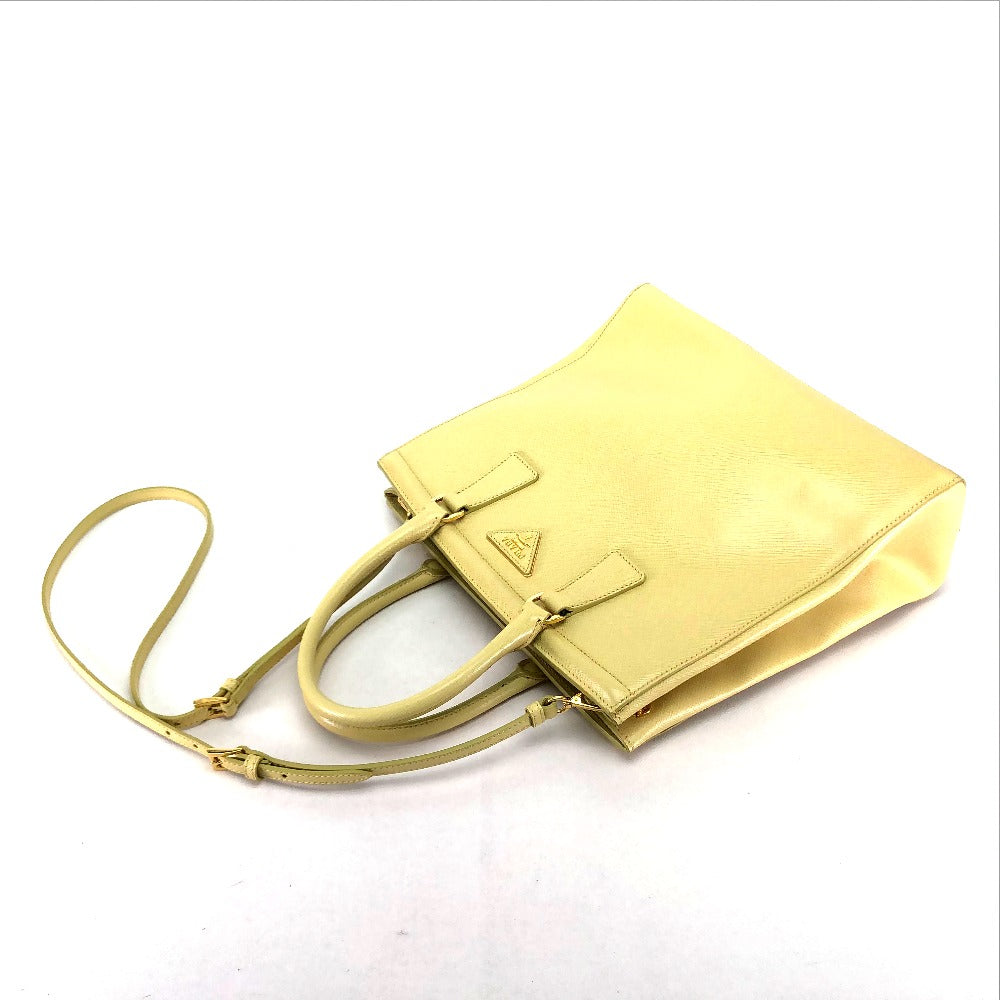 PRADA B2411M Shoulder Bag/Handbag, 2-Way, Saffiano Leather, Women's, Yellow