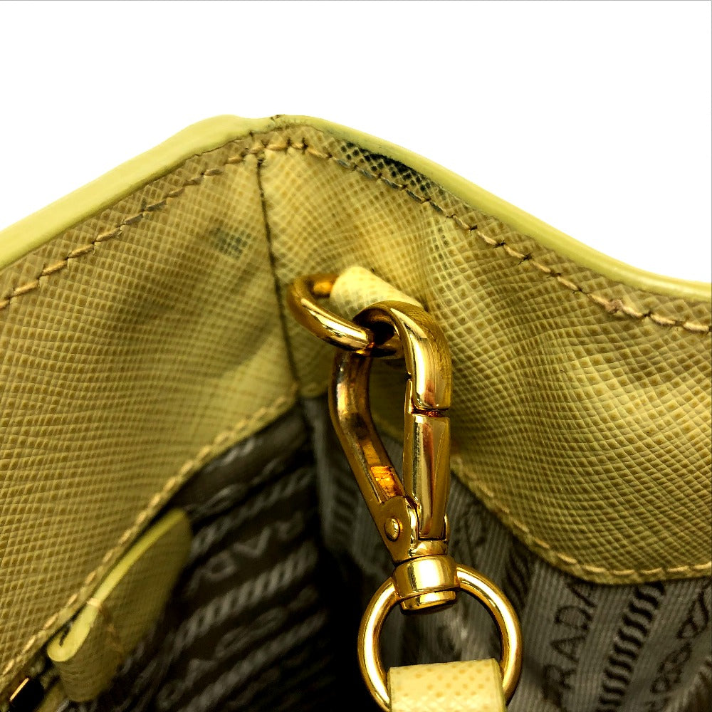 PRADA B2411M Shoulder Bag/Handbag, 2-Way, Saffiano Leather, Women's, Yellow