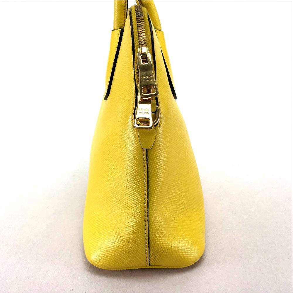 PRADA BL0902 2-Way Shoulder/Handbag Leather Women's Yellow