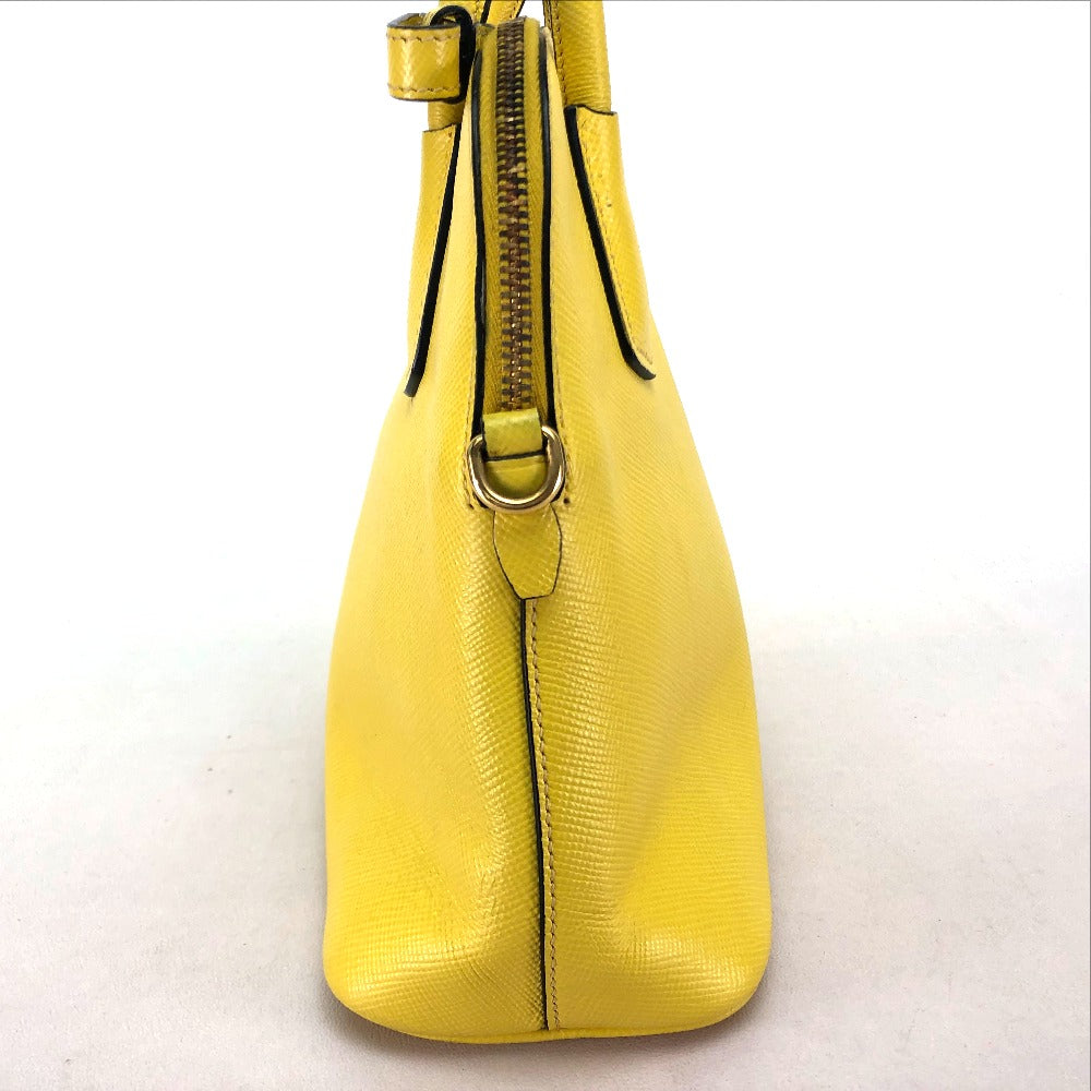 PRADA BL0902 2-Way Shoulder/Handbag Leather Women's Yellow