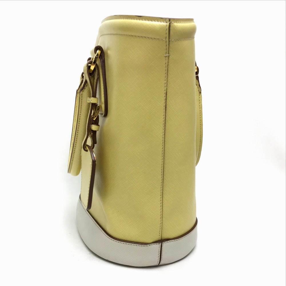PRADA B2442B サフィアーノリュクス カバン 2WAY ショルダーバッグ レザー レディース イエロー