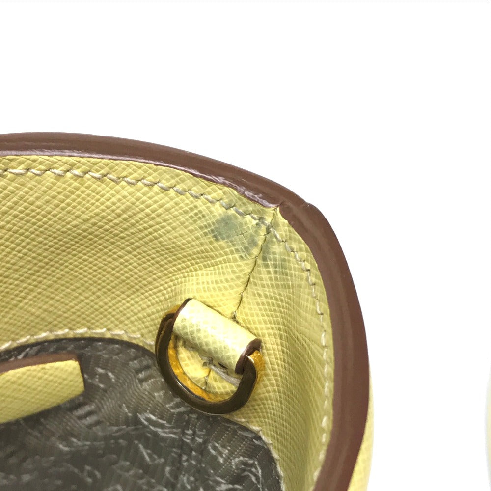 PRADA B2442B サフィアーノリュクス カバン 2WAY ショルダーバッグ レザー レディース イエロー