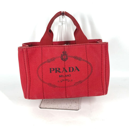 PRADA ロゴ カナパ SS MINI ミニ カバン トートバッグ ハンドバッグ キャンバス レディース