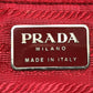 PRADA バックパック ロゴプレート 三角 トライアングルロゴ Wポケット カバン リュックサック ナイロン レディース レッド