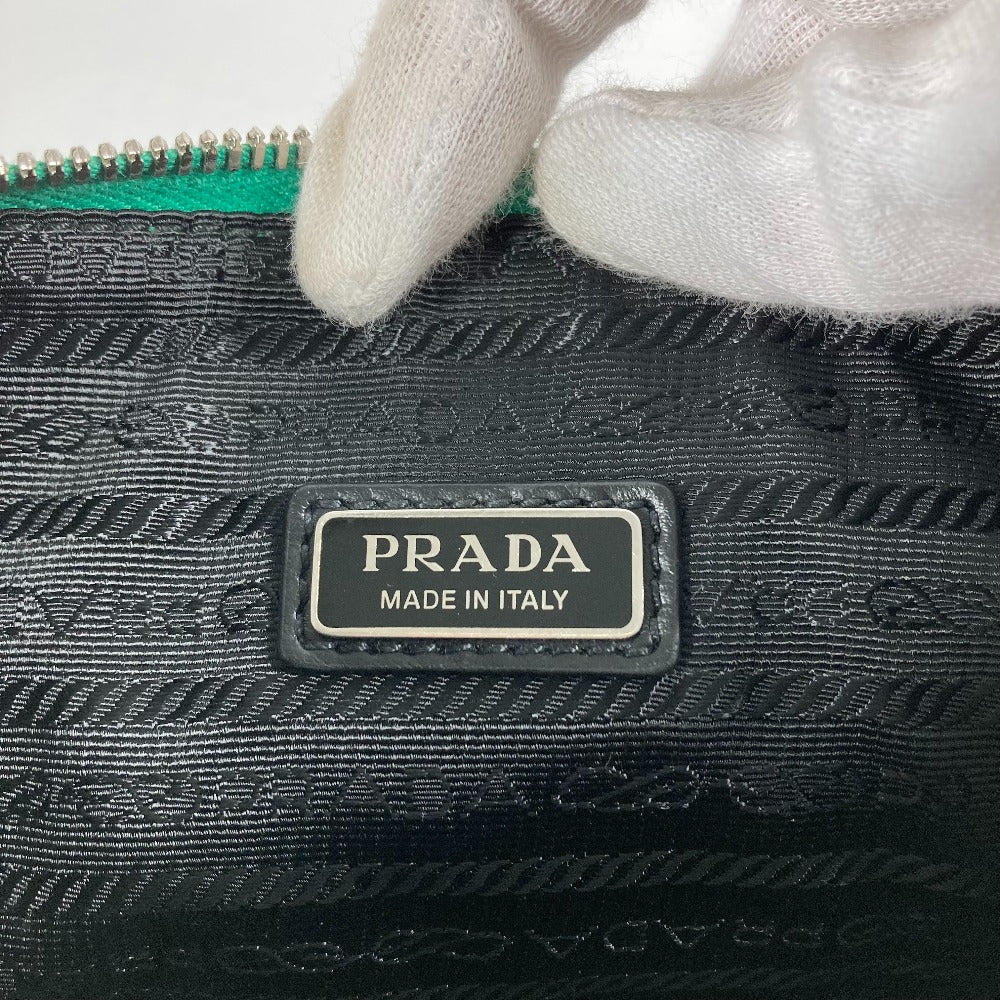 PRADA 2NE054 エンボスロゴ トライアングルロゴ 三角ロゴ プレート ストラップ付 カバン ポーチ クラッチバッグ サフィアーノレザー メンズ - brandshop-reference