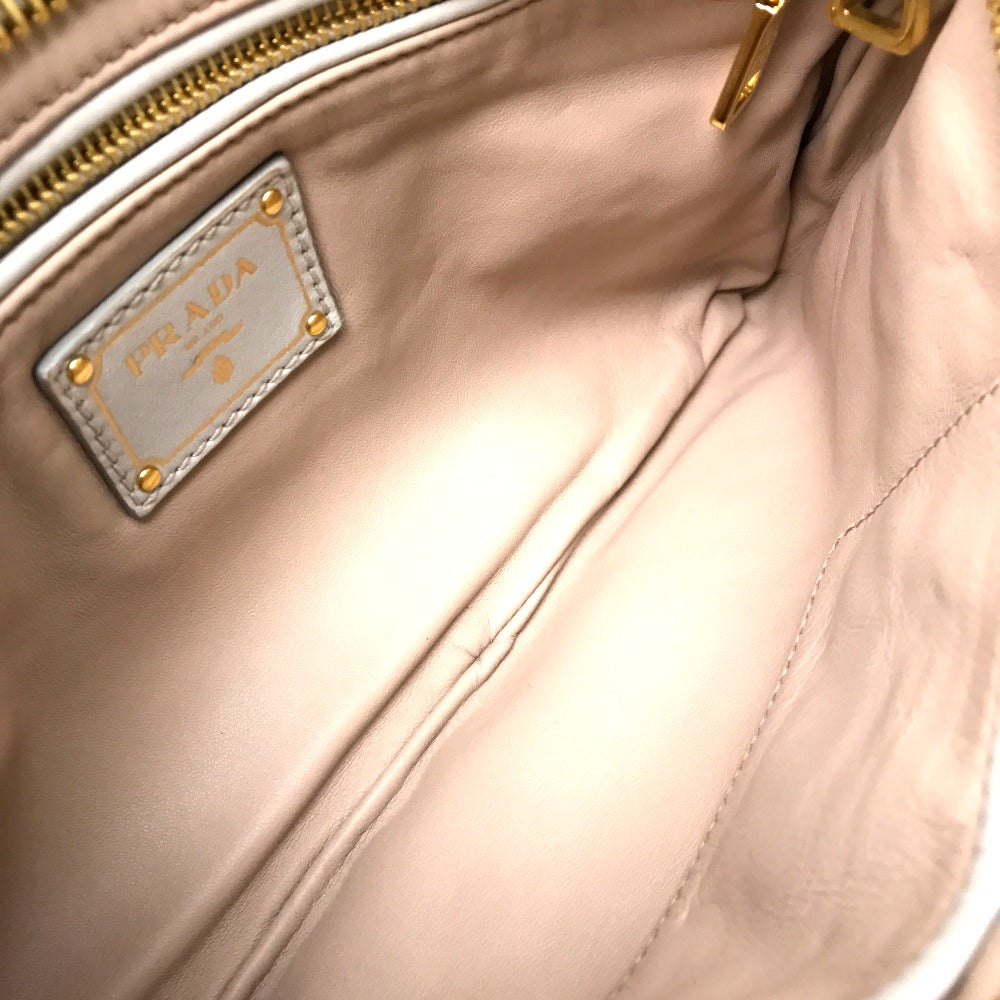 PRADA Fur trim with gold studs bag party bag Clutch bag fur / Leather Off White Used