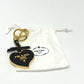 PRADA 1TL126 Saffiano Toys Heart Keyring Trick Heart Key Holder Back charm Key Holder Safiano leather Black/Gold Used