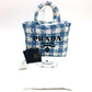 PRADA 1BG422 スモールクロシェ かご カバン トートバッグ バッグ ハンドバック トートバッグ ラフィア レディース ブルー - brandshop-reference