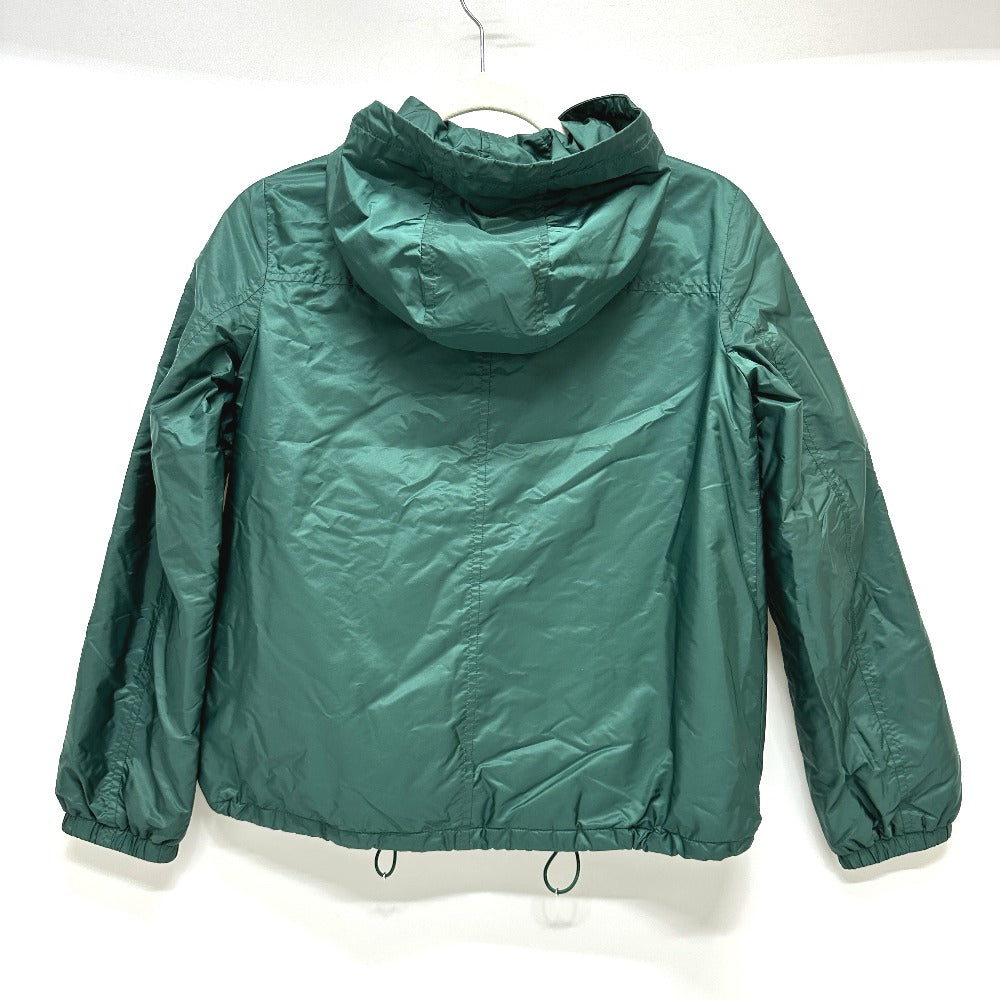 PRADA フード フーディ パーカー 長袖 トライアングルプレート 三角ロゴ ジップアップ アパレル ジャケット ナイロン レディース グリーン - brandshop-reference