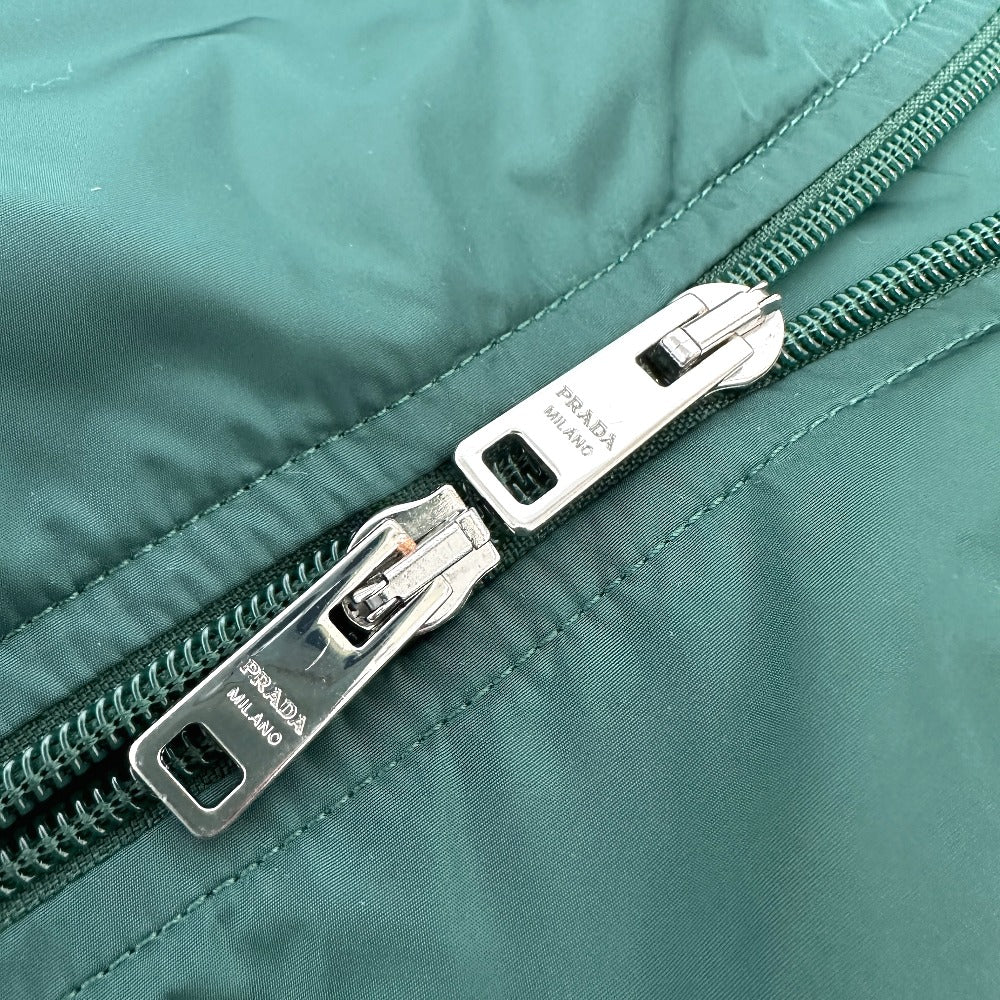 PRADA フード フーディ パーカー 長袖 トライアングルプレート 三角ロゴ ジップアップ アパレル ジャケット ナイロン レディース グリーン - brandshop-reference