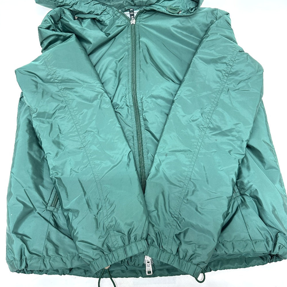 PRADA フード フーディ パーカー 長袖 トライアングルプレート 三角ロゴ ジップアップ アパレル ジャケット ナイロン レディース グリーン - brandshop-reference