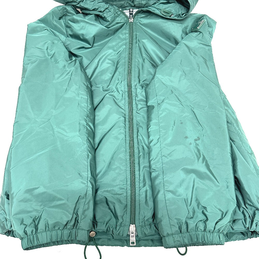 PRADA フード フーディ パーカー 長袖 トライアングルプレート 三角ロゴ ジップアップ アパレル ジャケット ナイロン レディース グリーン - brandshop-reference